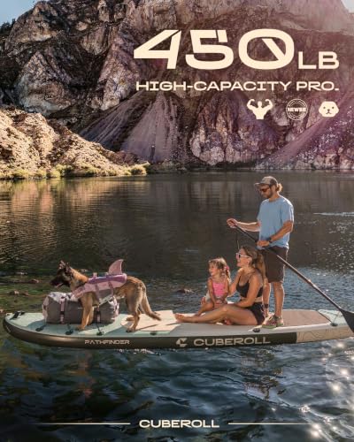 Cuberoll 11'6" Extra Wide Inflatable Stand Up Paddle Board with Avocado Green Design, 450lb Capacity, Stable Yoga & Fishing SUP