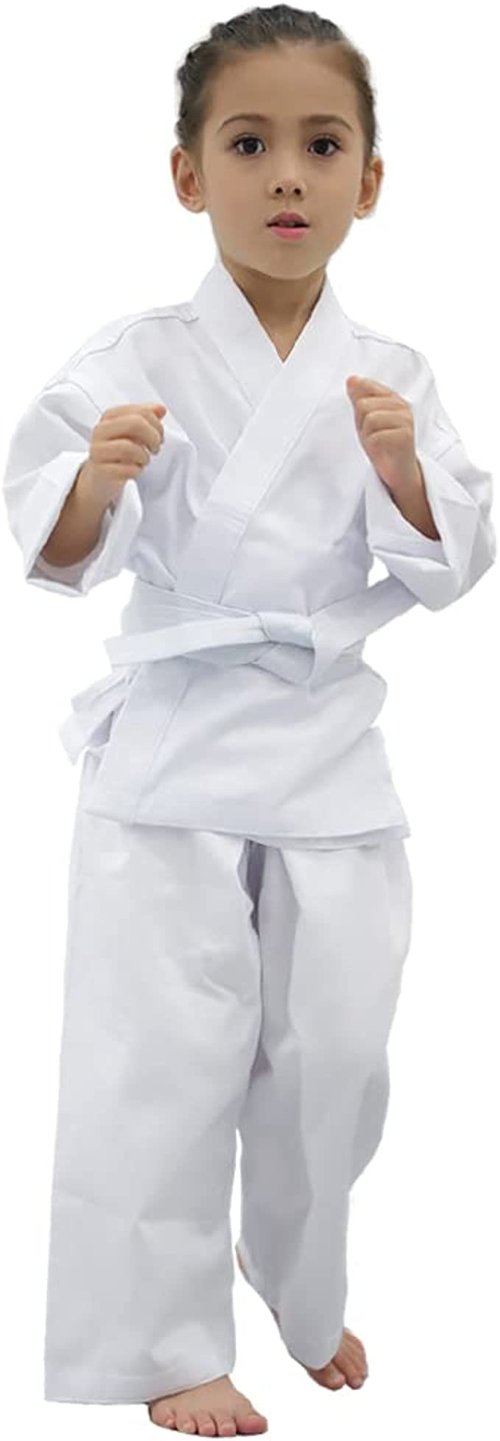 FLKKY Karate Uniform for Kids Adults Students with Belt Lightweight Student Karate Gi Sets Martial Arts Sports Karate suit-size3
