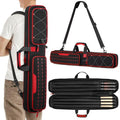 Red Pool Cue Case 3x4/5x5 Stick Bag with Accessories Pockets - BOSSTIN