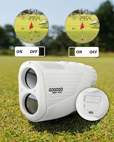 Gogogo Sport Vpro Magnetic Golf Rangefinder with Slope Switch - White, 2500 Yards