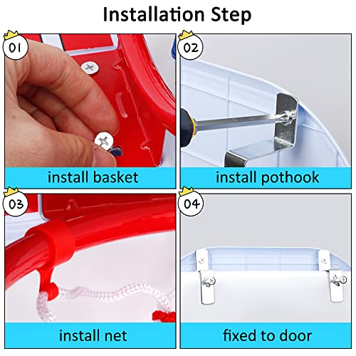 Indoor Basketball Hoop Set for Kids Adults - Wall Mount with 4 Balls - Set1