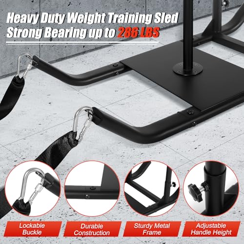 GADFISH Workout Fitness Sled, Weighted Sleds Push Gym Equipment for