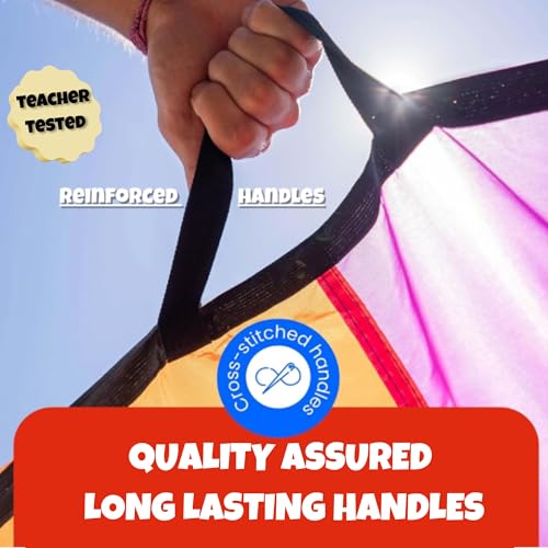 Activejoy Rainbow Parachute for Kids 8ft with Handles - Outdoor & Indoor Play