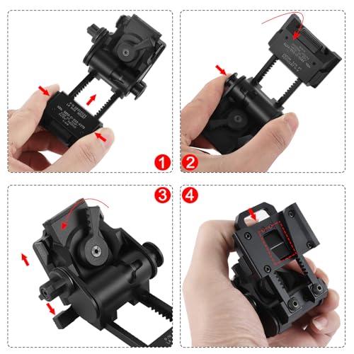 Gexmil Black CNC PVS-15/18 Night Vision Goggles Helmet Mount for L4 G24 NVG