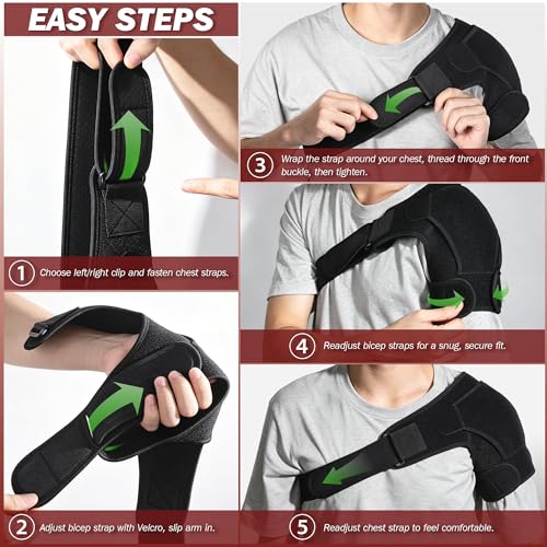 Shoulder Brace for Women Men, Rotator Cuff Support Brace - Black M