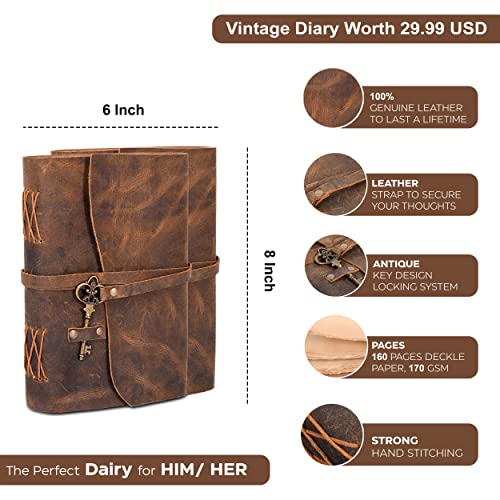 Oak Leathers Walnut Leather Laptop Messenger Bag with Diary - Unisex Office Crossbody Briefcase