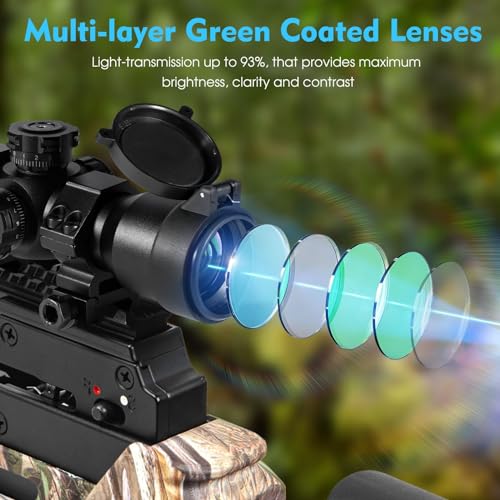 HILIYOT 1.5-5x32 Crossbow Scope with Locking Ring, Waterproof, Illuminated Reticle, 250-450 FPS