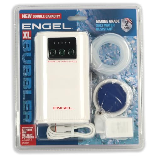ULTRA Quiet Lithium-Ion USB Bait Aerator Pump & Bubbler - White XL