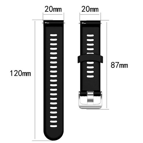 AWADUO For Garmin Forerunner 645 Replacement Band, 20mm Replacement Silicone Wrist Band Strap For Garmin Forerunner 645/245 Music (Silicone Black)