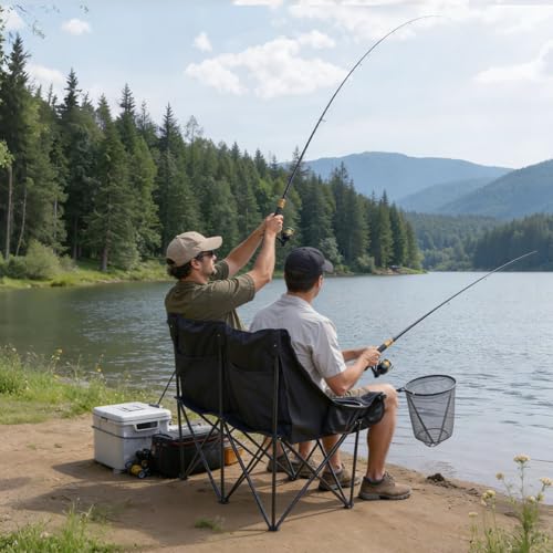 VEVOR Oversized 2-Person Camping Chair with Heavy Duty Support, Foldable & Portable