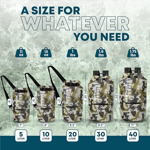 Waterproof Dry Bag with Zippered Pocket - 5L Kayaking Boating Fishing Gear