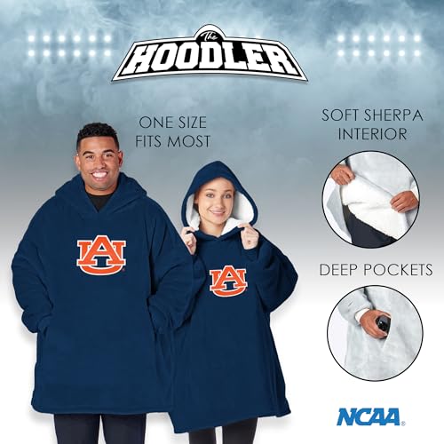 NCAA Unisex Oversized Sherpa Pullover Hoodie - Auburn Tigers Team Color, One Size