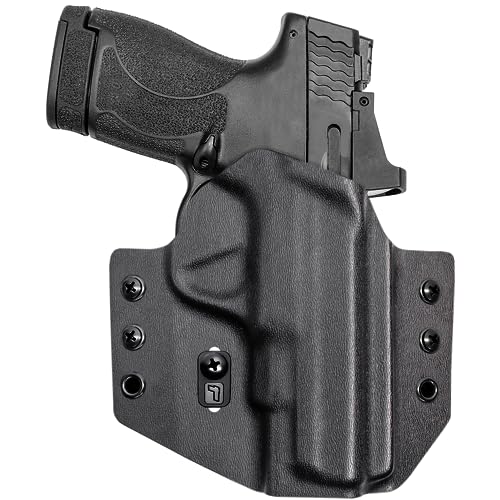 Black Outside Waistband Kydex Holster for M&P Shield + Plus 4" 9mm/.40 Optic Compatible