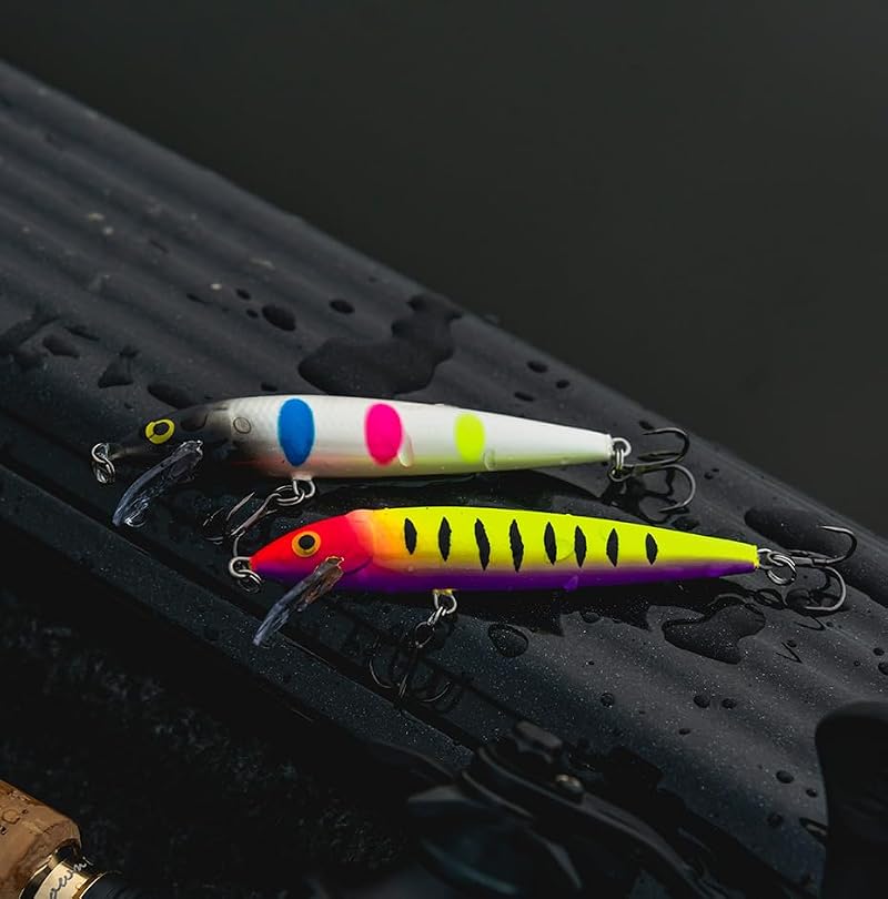 Fishing Lure - Husky Jerk Green Tiger UV 4-3/4" Jointed Baitfish Bait for Bass Pike Walleye