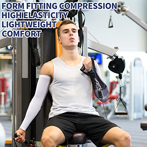 UV Sun Protection Arm Sleeves 4 Pairs Cooling Ice Silk Sports Cover for Men Women