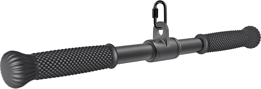SELEWARE Cable Machine Attachment - Rotating Straight Bar & Tricep Rope with Non-Slip Grip | Versatile Double D Row Handle