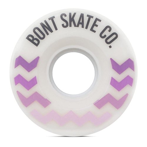 Bont Skates - Glide Outdoor Roller Skate Wheels - 78A - Outdoor - 57x32mm - Replacement Roller Skate Wheels - Set of 4 or 8 (Set of 4 wheels, White/Purple)