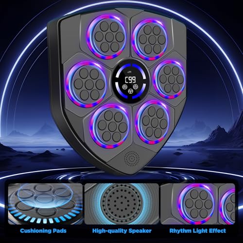 Purple Wall-Mounted Music Boxing Machine with Gloves & Accessories
