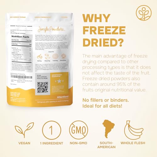 Banana Powder for Smoothies - 5 oz Freeze-Dried Banana Powder, 100% Banana Purée, No Additives (Variation: 5 Ounce Pack of 1)