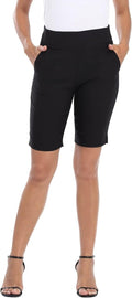 HDE Women's Bermuda Shorts - Mid Rise Design with Pockets | 10" Inseam for Comfort