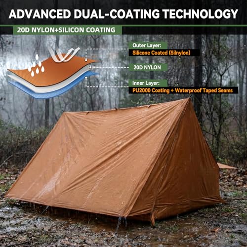 Ultralight Solo Backpacking Tent - Waterproof Bushcraft Shelter for Camping
