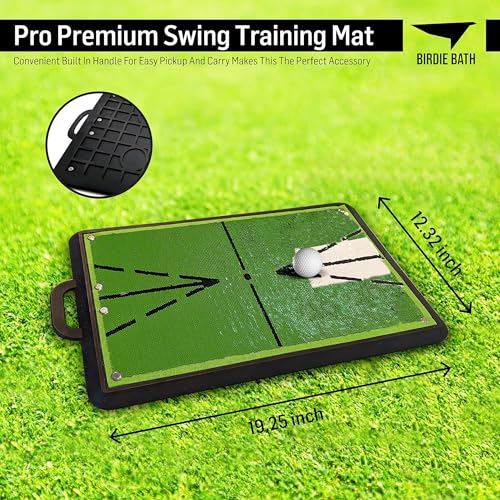 Golf Swing Training Mat - Sequin Tech, Analyzes Swing Path, Portable - Green