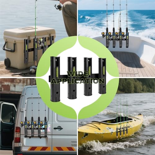 Hikeen 1 Pack Adjustable Wall-Mount Fishing Rod Holder for Boat Kayak Garage