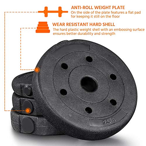 Yaheetech Adjustable Dumbbell Set 66lb with Spinlock Collars - Black