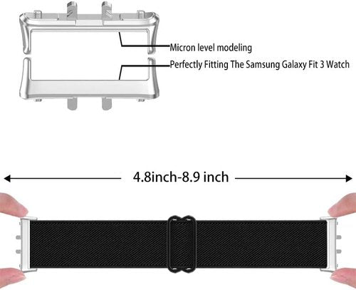 GTHY Galaxy Fit 3 Bands - Stretchy Adjustable Nylon Elastic Wristband for Men & Women | Breathable Fabric