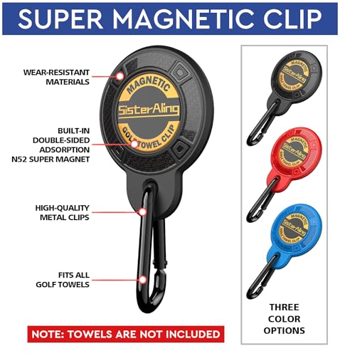 Magnetic Golf Towel Clip Removable Strong Hold Golf Cart Accessories