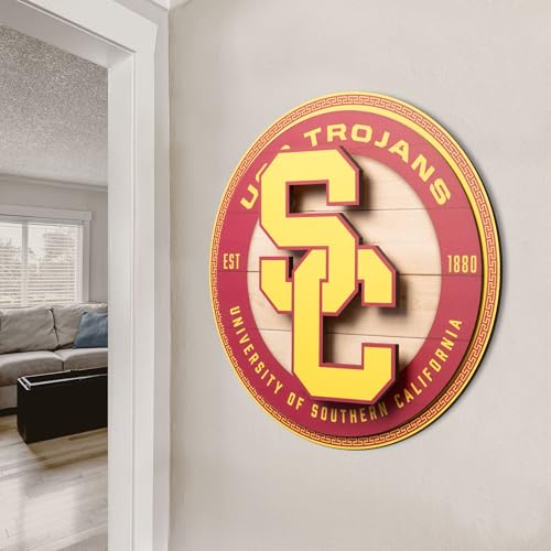 USC Trojans NCAA 3D Circle Wall Art - Ready to Hang, Officially Licensed