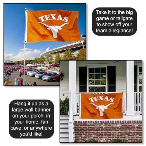 Large Texas Longhorns University College Flag - Official College Banner