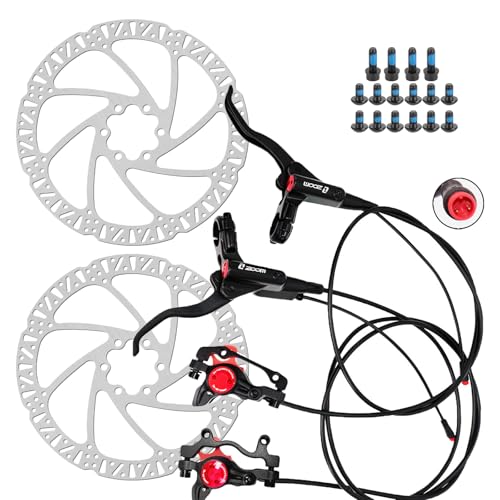Hydraulic Brake Upgrade Kit for E-Bikes with 2-Pin Connector & 160mm Rotors Black - PeakRider
