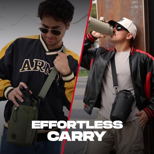 Magnetic Bottle Sling Bag for Men & Women - Black, 46 oz Capacity