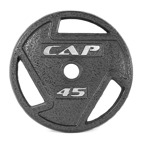 Elite 45 lb Olympic Cast Iron & Rubber Coated Weight Plate - Single