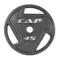 Elite 45 lb Olympic Cast Iron & Rubber Coated Weight Plate - Single