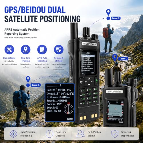 BAOFENG DM32UV DMR Long Range Walkie Talkie - Black, VHF/UHF, GPS & USB-C