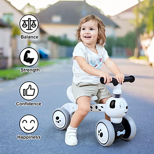 Baby Balance Bike Toys for 1 Year Old Dalmation Variation - Toddler Riding Toy with Silent Wheels