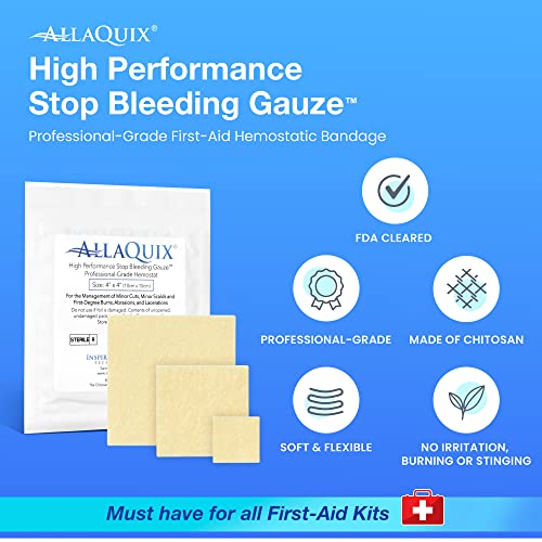 High Performance 4x4 Hemostatic Gauze Pack of 10 - Military-Grade Wound Dressing
