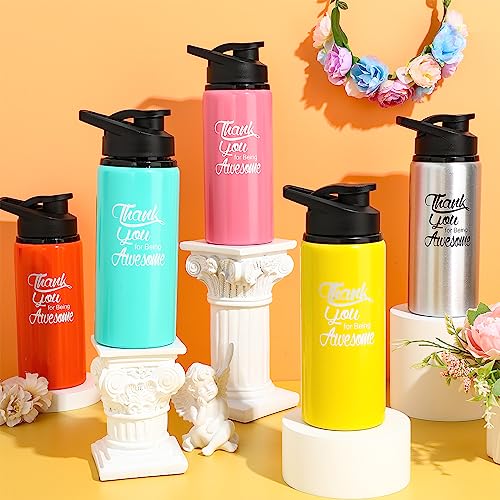Multicolor Thank You Water Bottles Set - 24 Pack 20oz Reusable Aluminum Staff Gifts