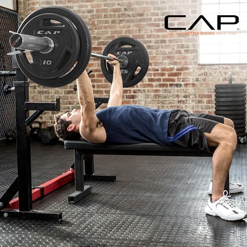 ELITE CAP Barbell 110 lbs Olympic Weight Plate Set - 2-inch Cast Iron Plates