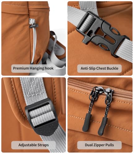 Orange Lightweight 10L Hiking Daypack for Women, Travel & Outdoor Use