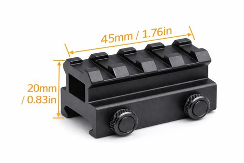 Gotical 3/4" Riser 4-Slot Low See-Thru Riser Weaver Picatinny Rail Scope Mount Rail (Pack of 2)
