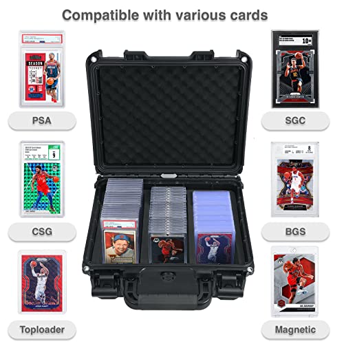 Waterproof Card Storage Box for PSA, CSG, BGS, SGC Graded Cards - Large Capacity, Lockable
