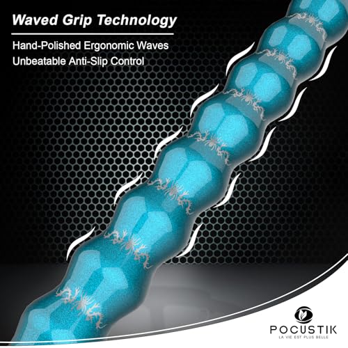 58-Inch Black & Teal 2-Piece Pool Cue Set with Canadian Maple & Ergonomic Grip