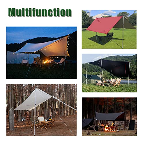 HIKEMAN 4 Pack Adjustable Aluminum Tent Poles for Tarp Canopy Sun Sails Black