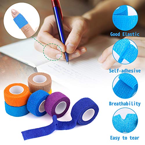 Self-Adherent Cohesive Bandages 24 Pack - Elastic Sports Wraps for Sports Injuries
