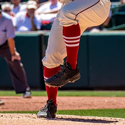 Men's White Baseball & Softball Socks Medium - Dugout Solid Color Sports Socks for Youth & Adults