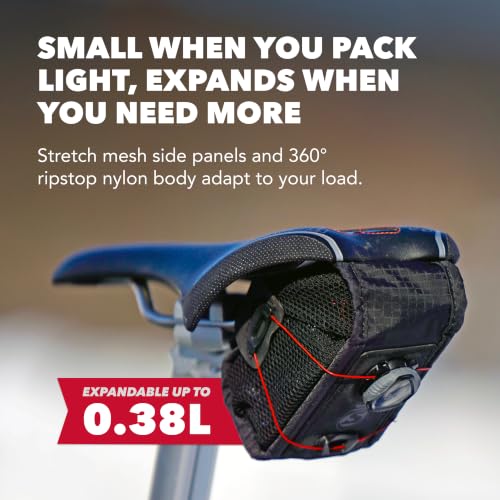 Expandable Bike Seat Bag for Road and Gravel Bikes with BOA Closure