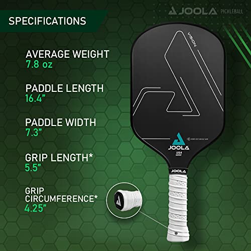 JOOLA Vision Pickleball Paddle with Carbon Grip Surface & Honeycomb Core, USAPA Approved